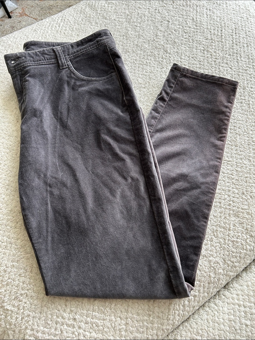 Garnet Hill Dark Charcoal Straight-Leg Pants